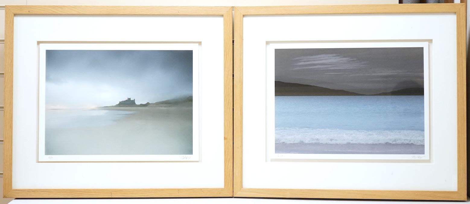 Valda Bailey (Contemporary), Seascape and coastline view, signed and numbered in pencil, pair of photographic prints, 33 x 44cm